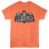 Misfits BAT LOGO Bright Orange Heather Adult T-Shirt – Horror Punk Graphic Music Tee