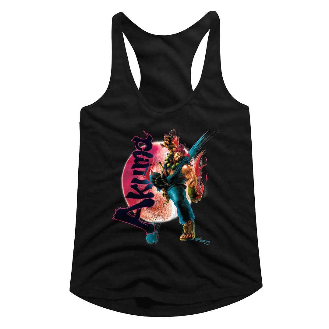 Street Fighter Akuma Graphic Tank Top Arcade Gaming Retro Apparel Classic Video Game Fan