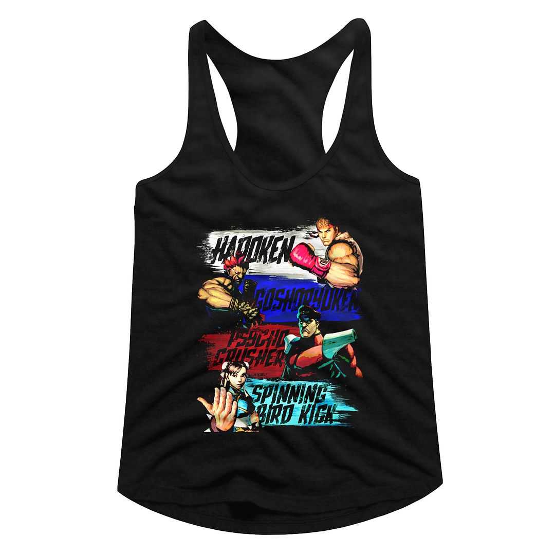 Street Fighter Show Me Your Moves Graphic Woman Tank Top Arcade Gaming Retro Apparel Classic Video Game Fan