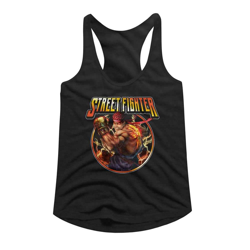 Street Fighter Lightning Ryu Graphic Tank Top Arcade Gaming Retro Apparel Classic Video Game Fan