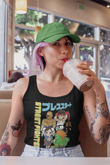 Street Fighter Chibi With Kanji Graphic Women's Tank Top Arcade Gaming Retro Apparel Classic Video Game Fan
