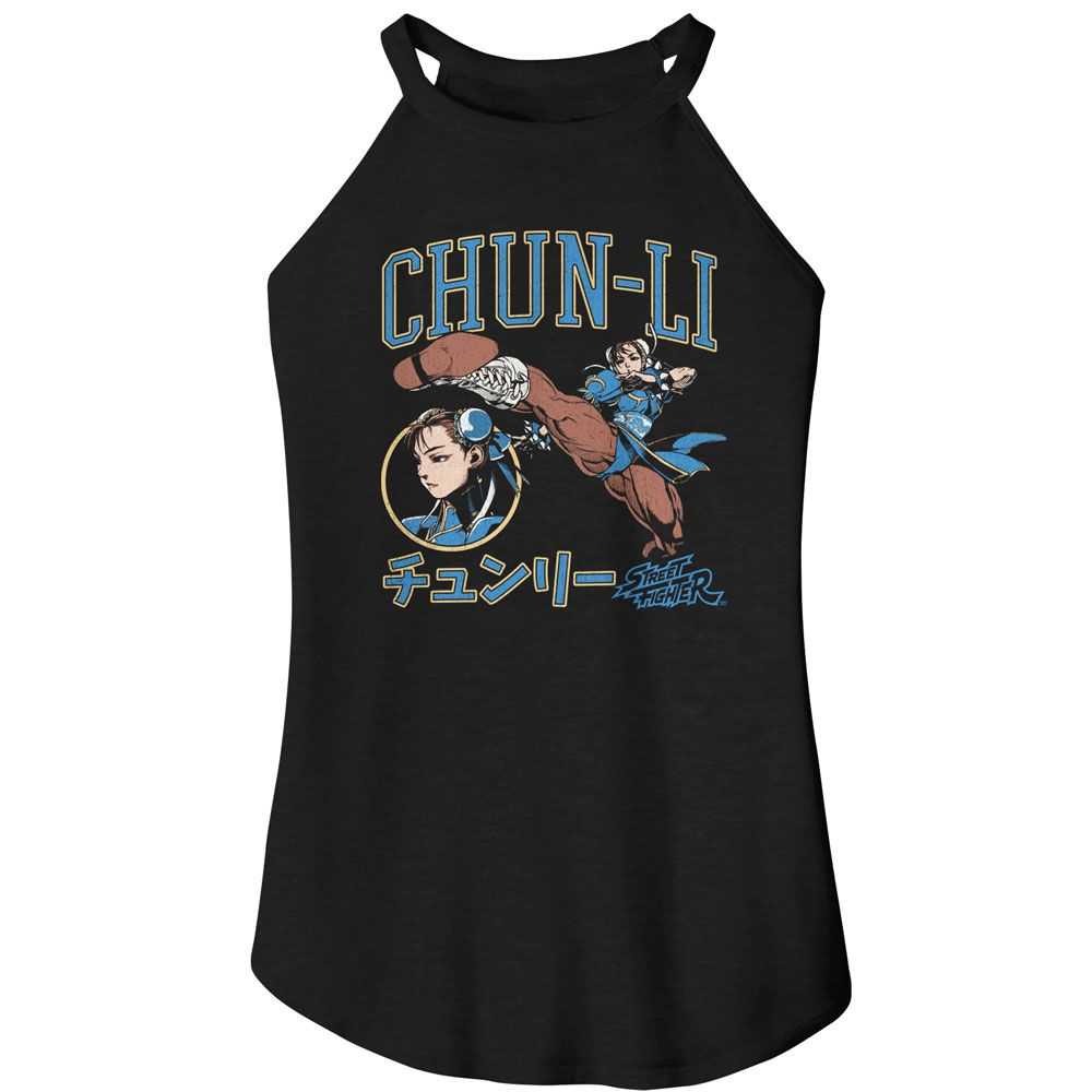 Street Fighter Chun Li Varsity Vintage Tank Top Arcade Gaming Retro Apparel Classic Video Game Fan