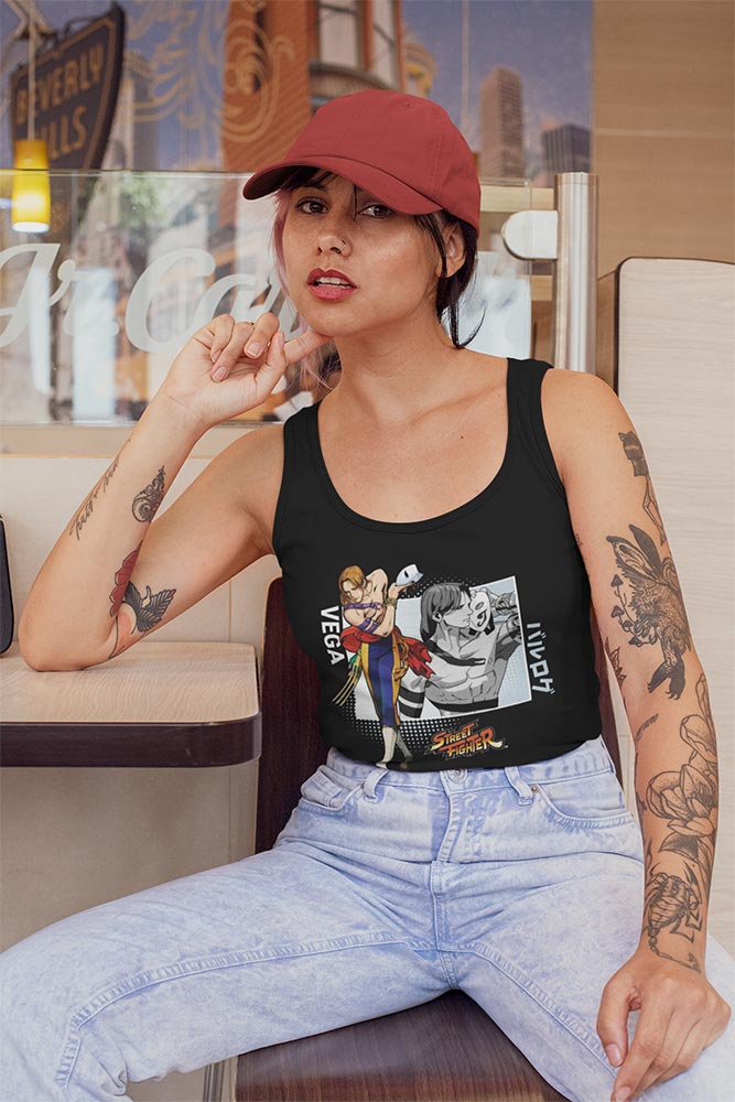 Street Fighter Vega Graphic Woman Tank Top Arcade Gaming Retro Apparel Classic Video Game Fan