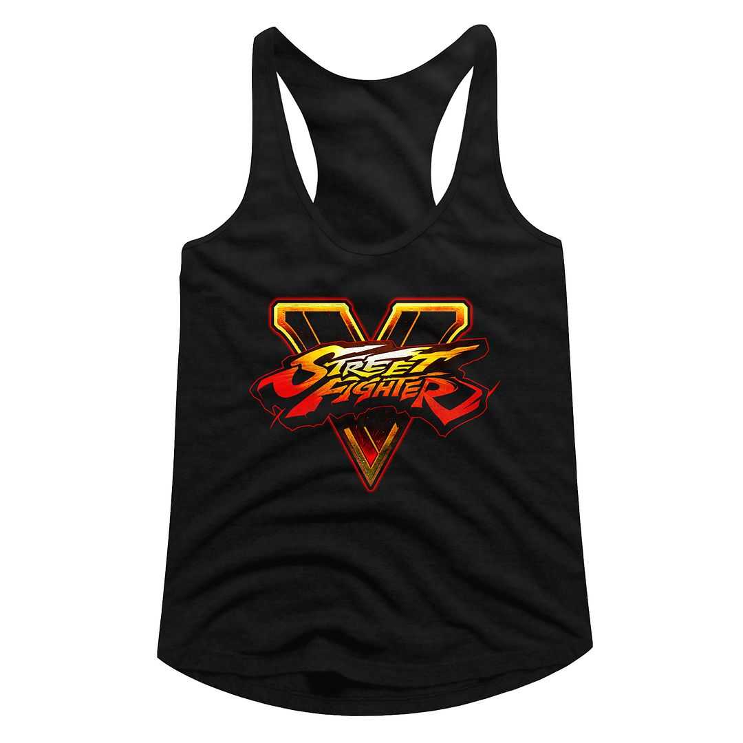 Street Fighter SFV Logo Graphic Woman Tank Top Arcade Gaming Retro Apparel Classic Video Game Fan