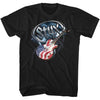 Styx Flag Guitar Graphic T-Shirt - Classic Rock Music Clothing - Vintage Concert Lover Gift Idea