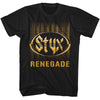 Styx Renegade Graphic T-Shirt - Classic Rock Music Clothing - Vintage Concert Lover Gift Idea