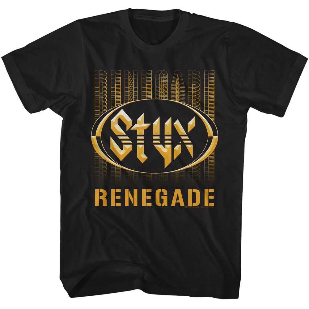Styx Renegade Graphic T-Shirt - Classic Rock Music Clothing - Vintage Concert Lover Gift Idea