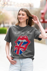 The Rolling Stones Union Jack Painted Tongue Graphic T-Shirt - Official Band Tee
