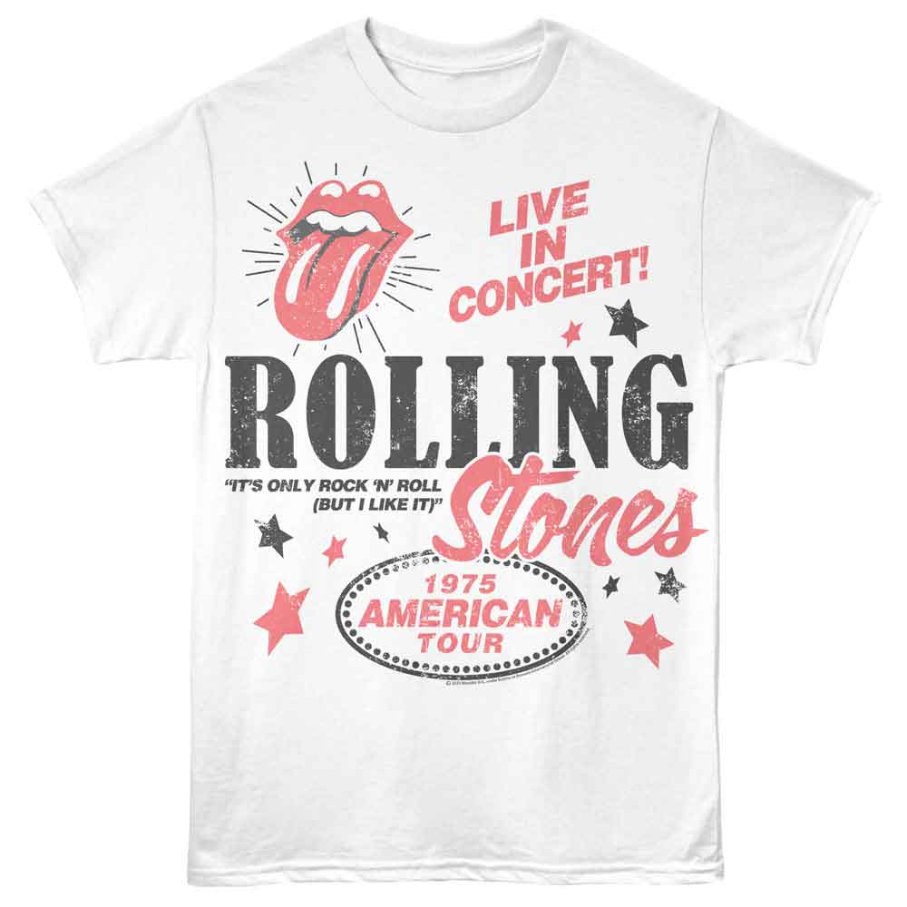 The Rolling Stones 1975 American Tour Graphic T-Shirt - Official Band Tee
