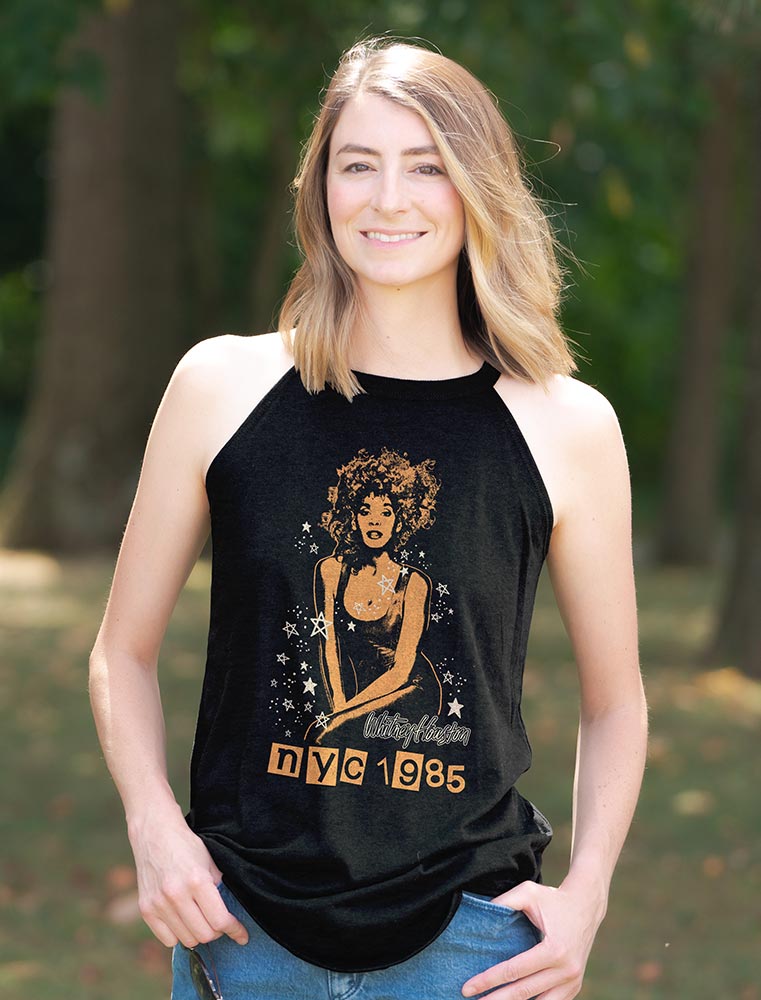 Whitney Houston Whitney 1985 NYC Stars Adult Girl Tank Top - Timeless Band Clothing - Classic Rock Collectible Idea